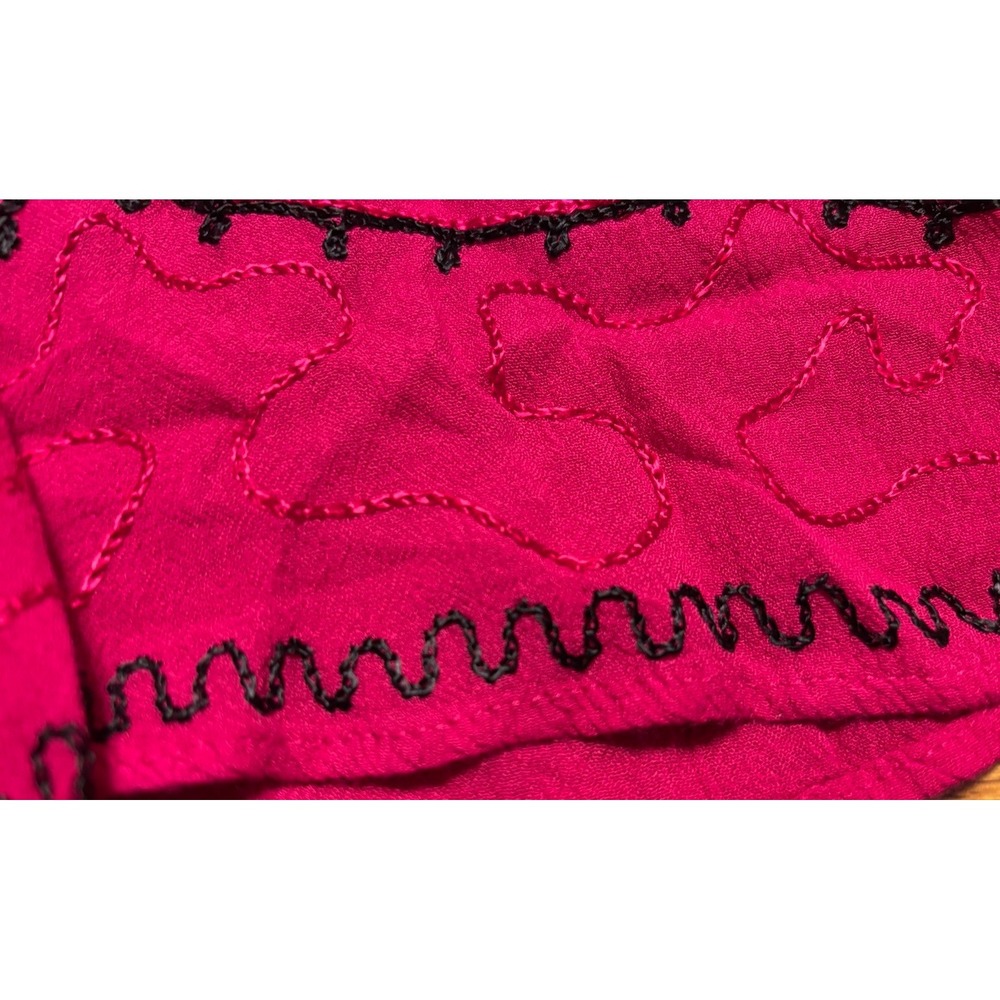 Jessica Taylor VTG Pink Embroidered Trapeze Hippie Boho Sleeveless Dress Sz Med - Picture 3 of 9